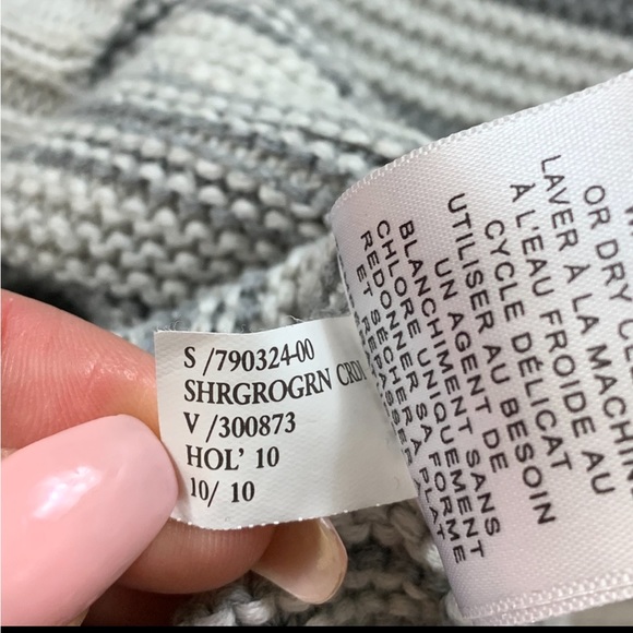 Banana Republic Grey Striped Long Thick Knit Cardigan - Picture 6 of 10